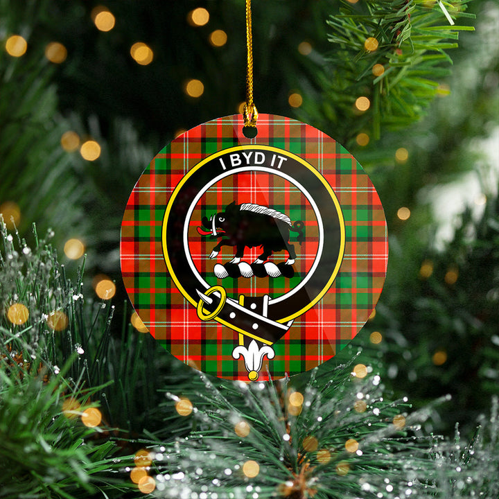 Nisbet (Nisbit) Ancient Clan Badge Tartan Plastic Christmas Ornaments