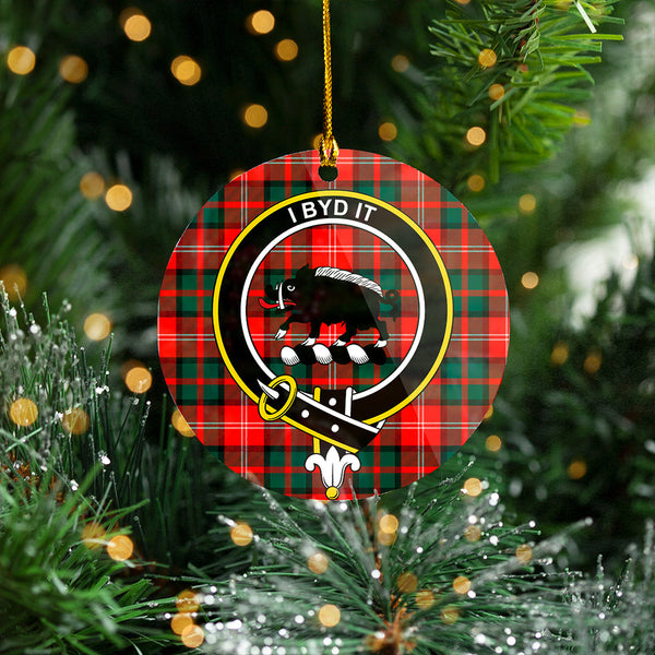 Nisbet (Nisbit) Modern Clan Badge Tartan Plastic Christmas Ornaments