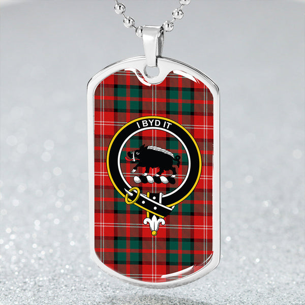 Nisbet (Nisbit) Modern Clan Badge Classic Tartan Dog Tag Necklace