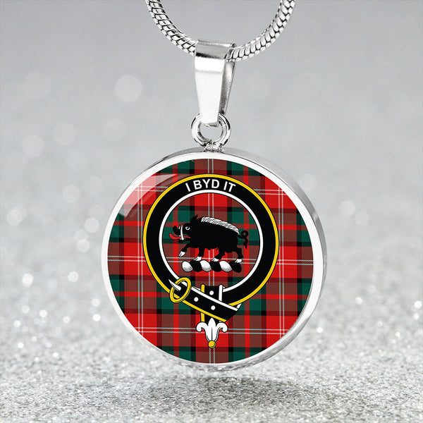 Nisbet (Nisbit) Modern Clan Badge Tartan Classic Circle Necklace
