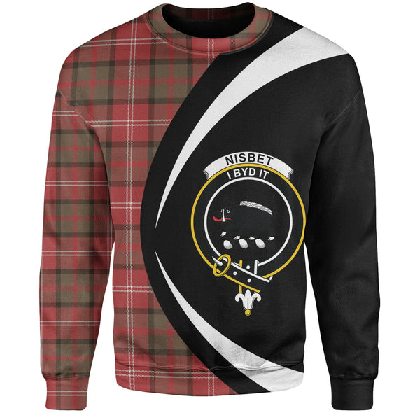 Nisbet (Nisbit) Weathered Clan Badge Tartan Sweatshirt Circle Style Personalized