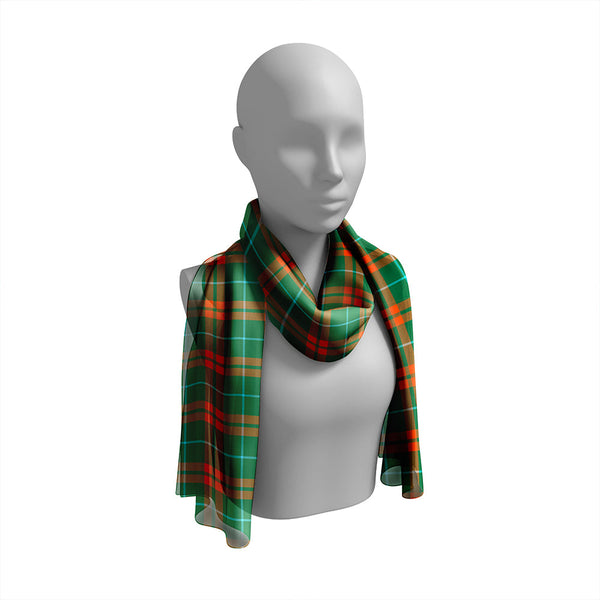 O'Neill Red (Neill Red) Ancient Tartan Classic Silk Habotai Long Scarf