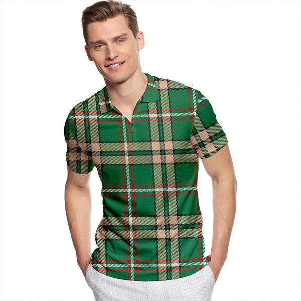 O'Neill (Neill) Modern Tartan Classic Lapel Zip Short Sleeve Polo
