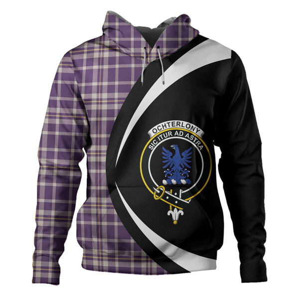 Ochterlony (Auchterlony) Weathered Clan Badge Tartan Hoodie Circle Style