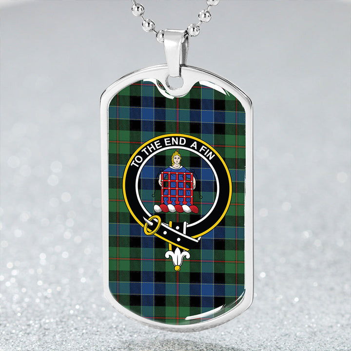 Ogilvie Hunting Modern Clan Badge Classic Tartan Dog Tag Necklace
