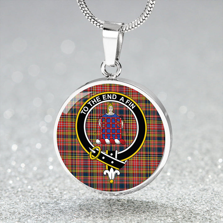 Ogilvie #3 Modern Clan Badge Tartan Classic Circle Necklace