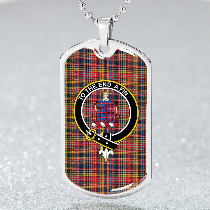 Ogilvie #3 Modern Clan Badge Classic Tartan Dog Tag Necklace