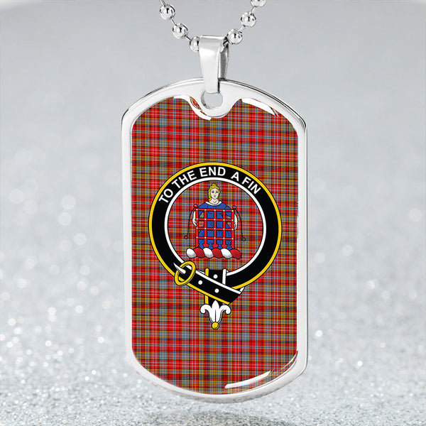 Ogilvie of Airlie Modern Clan Badge Classic Tartan Dog Tag Necklace