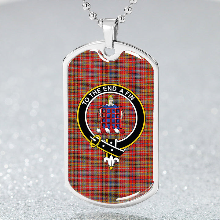 Ogilvie of Airlie Modern Clan Badge Classic Tartan Dog Tag Necklace