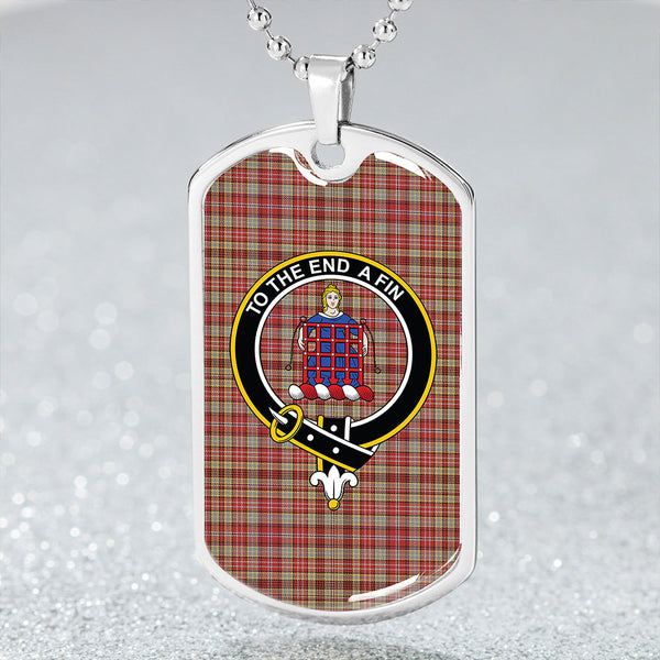Ogilvie of Airlie Weathered Clan Badge Classic Tartan Dog Tag Necklace