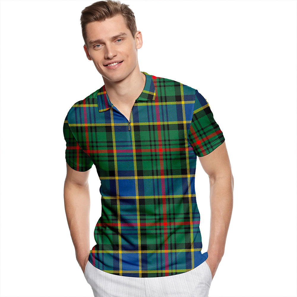 Ogilvie of Inverarity (Wilson) Modern Tartan Classic Lapel Zip Short Sleeve Polo
