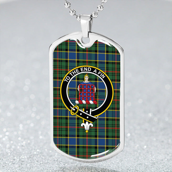Ogilvie of Inverarity (Wilson) Modern Clan Badge Classic Tartan Dog Tag Necklace