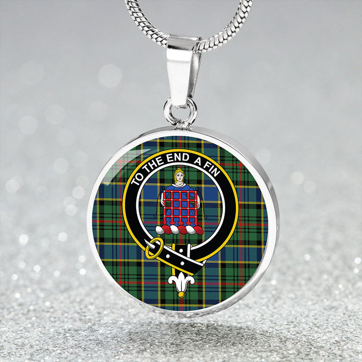 Ogilvie of Inverarity (Wilson) Modern Clan Badge Tartan Classic Circle Necklace