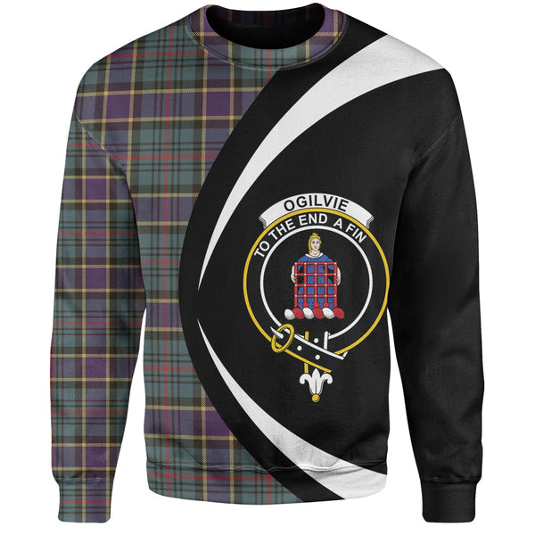 Ogilvie of Inverarity (Wilson) Weathered Clan Badge Tartan Sweatshirt Circle Style Personalized