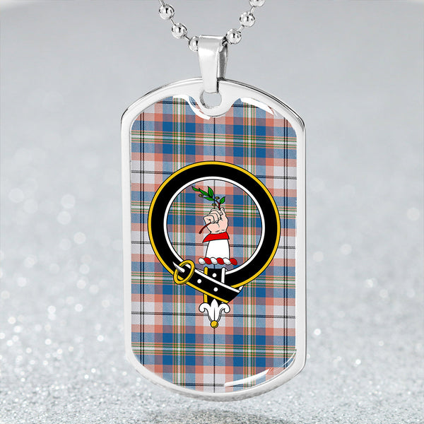 Oliver Pink Dress Ancient Clan Badge Classic Tartan Dog Tag Necklace