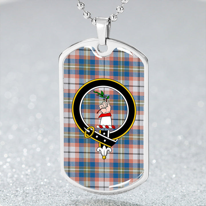 Oliver Pink Dress Ancient Clan Badge Classic Tartan Dog Tag Necklace