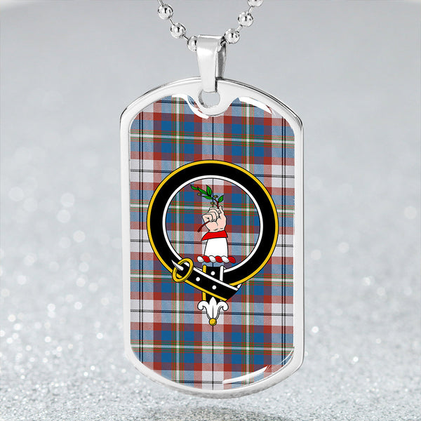Oliver Pink Dress Modern Clan Badge Classic Tartan Dog Tag Necklace