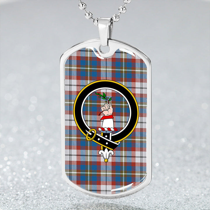 Oliver Pink Dress Modern Clan Badge Classic Tartan Dog Tag Necklace