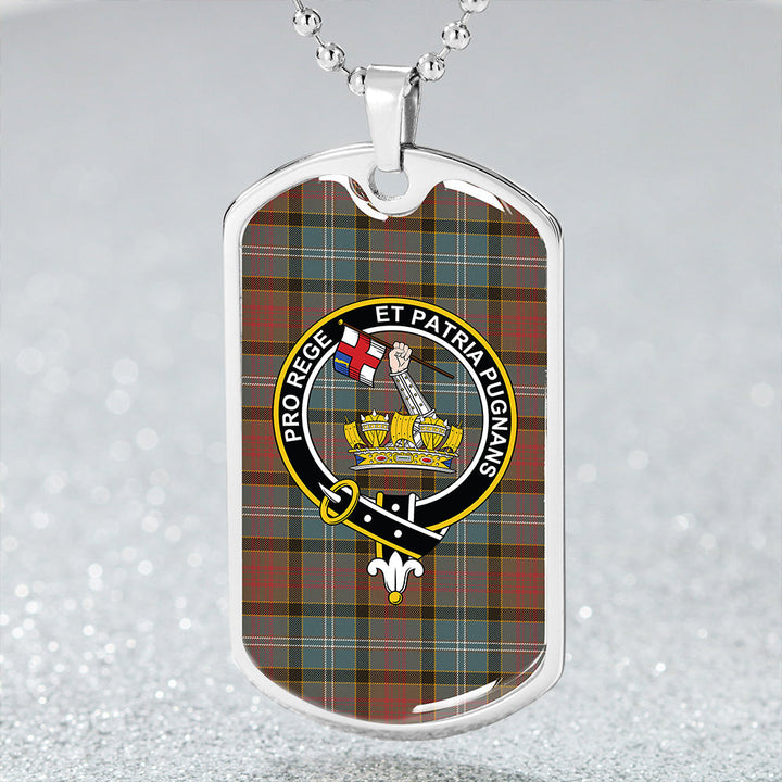 Paisley District (Drennan District) Clan Badge Classic Tartan Dog Tag Necklace