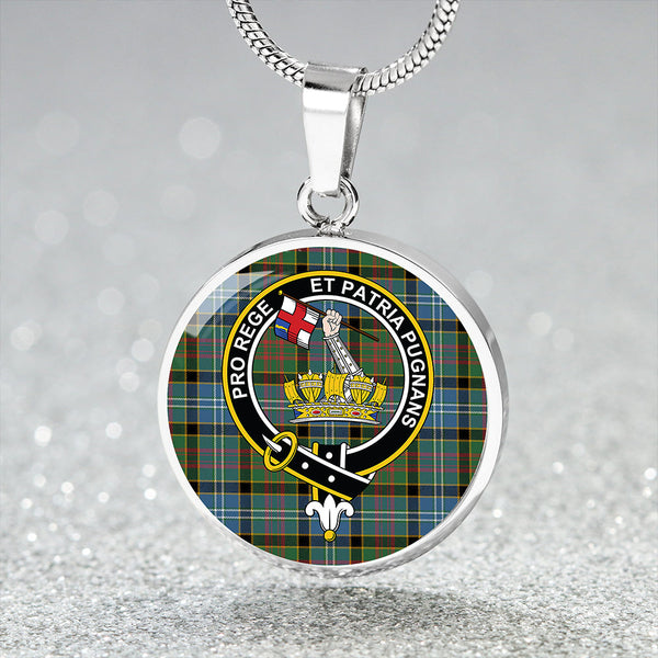 Paisley Drennan (Drennan Drennan) Ancient Clan Badge Tartan Classic Circle Necklace