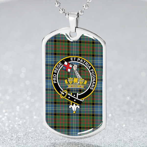 Paisley Drennan (Drennan Drennan) Ancient Clan Badge Classic Tartan Dog Tag Necklace