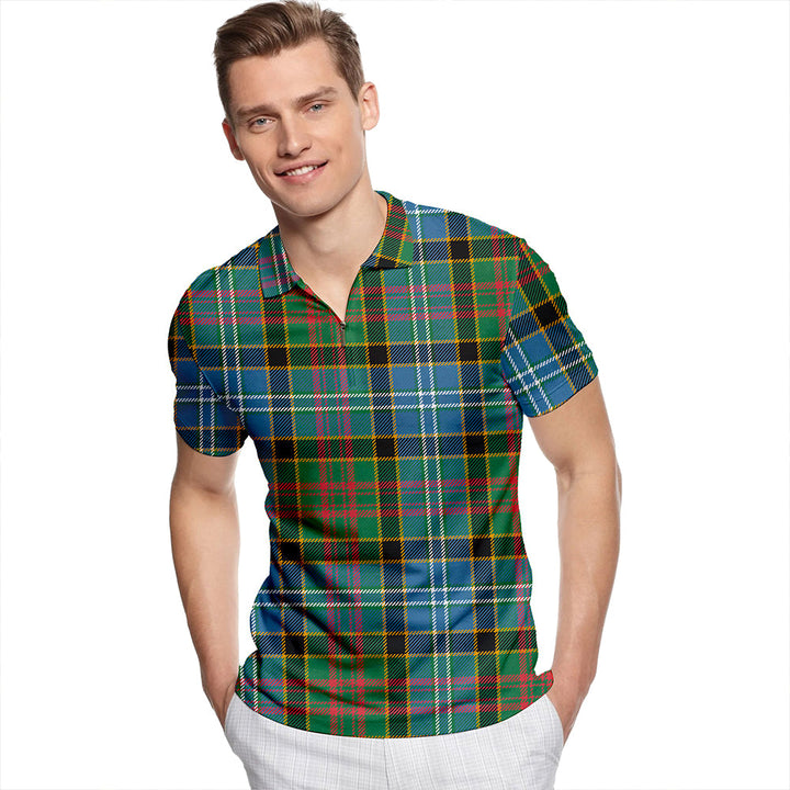 Paisley Drennan (Drennan Drennan) Ancient Tartan Classic Lapel Zip Short Sleeve Polo