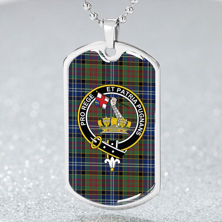 Paisley Drennan (Drennan Drennan) Modern Clan Badge Classic Tartan Dog Tag Necklace