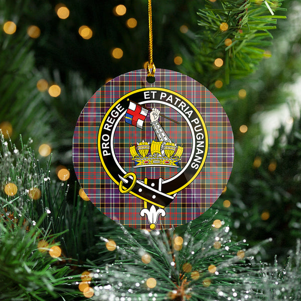 Paisley Drennan (Drennan Drennan) Weathered Clan Badge Tartan Plastic Christmas Ornaments