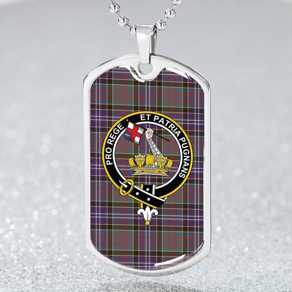 Paisley Drennan (Drennan Drennan) Weathered Clan Badge Classic Tartan Dog Tag Necklace