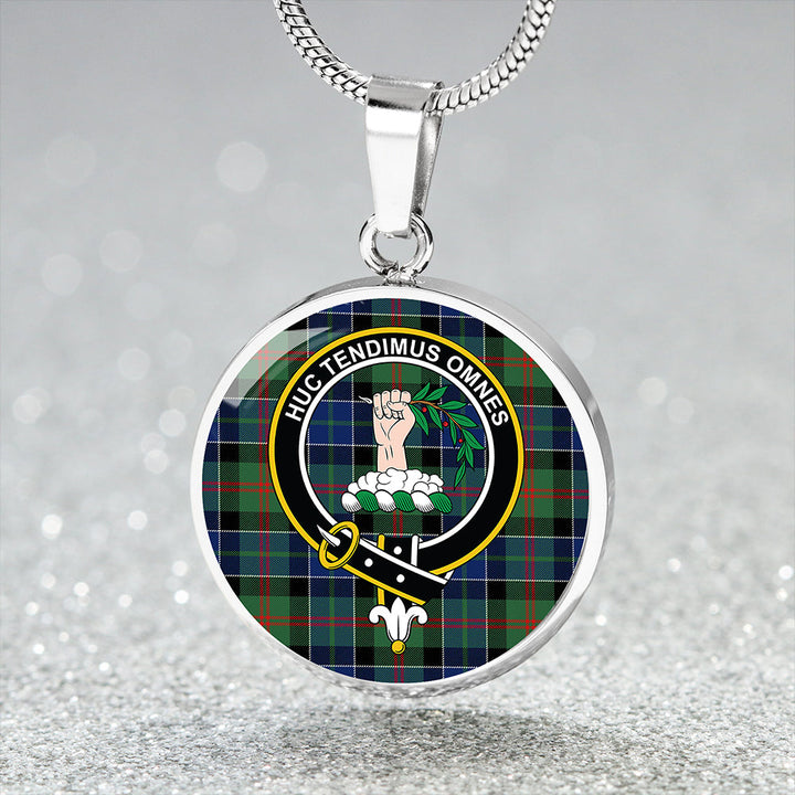 Paterson Modern Clan Badge Tartan Classic Circle Necklace