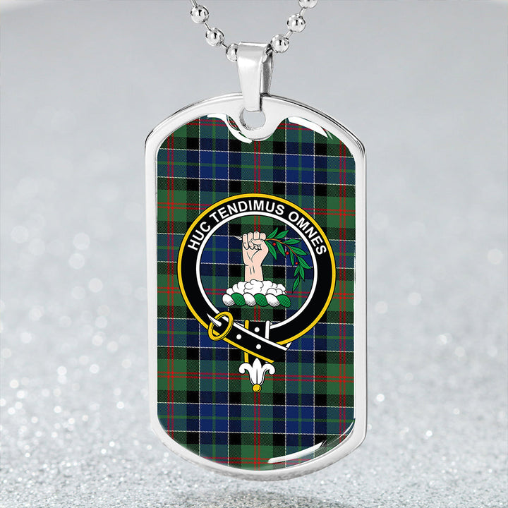 Paterson Modern Clan Badge Classic Tartan Dog Tag Necklace