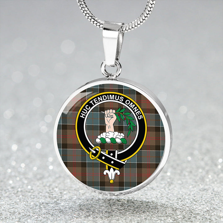 Paterson Weathered Clan Badge Tartan Classic Circle Necklace