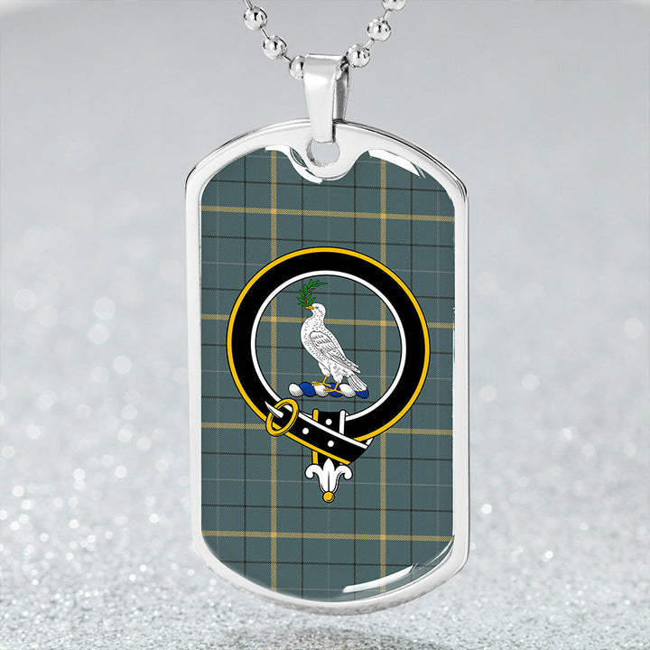 Pearson Weathered Clan Badge Classic Tartan Dog Tag Necklace