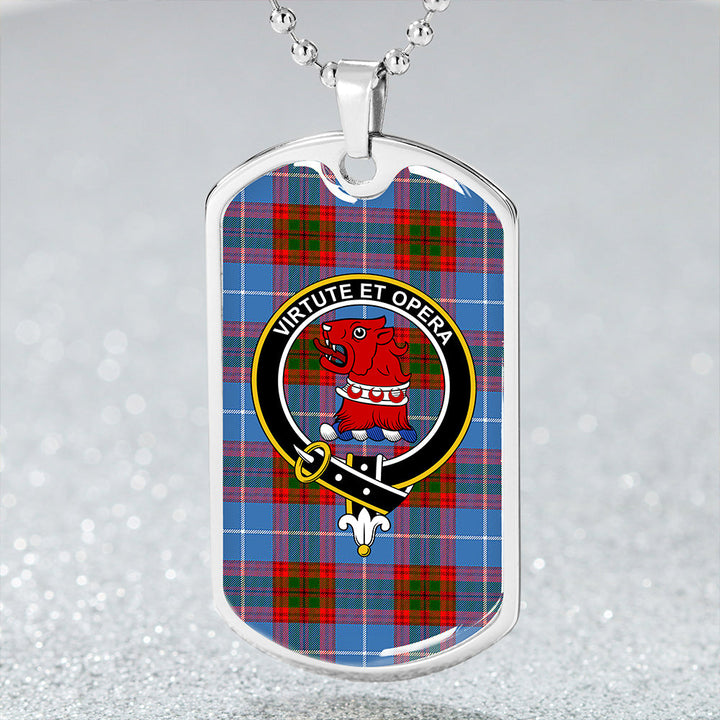 Pentland Clan Badge Classic Tartan Dog Tag Necklace