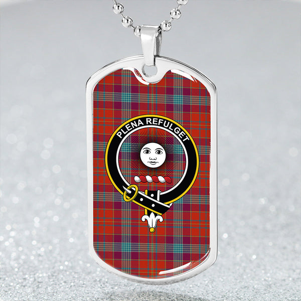 Pitcairn Heritage Ancient Clan Badge Classic Tartan Dog Tag Necklace
