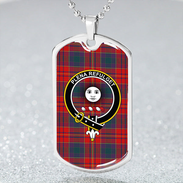 Pitcairn Heritage Modern Clan Badge Classic Tartan Dog Tag Necklace