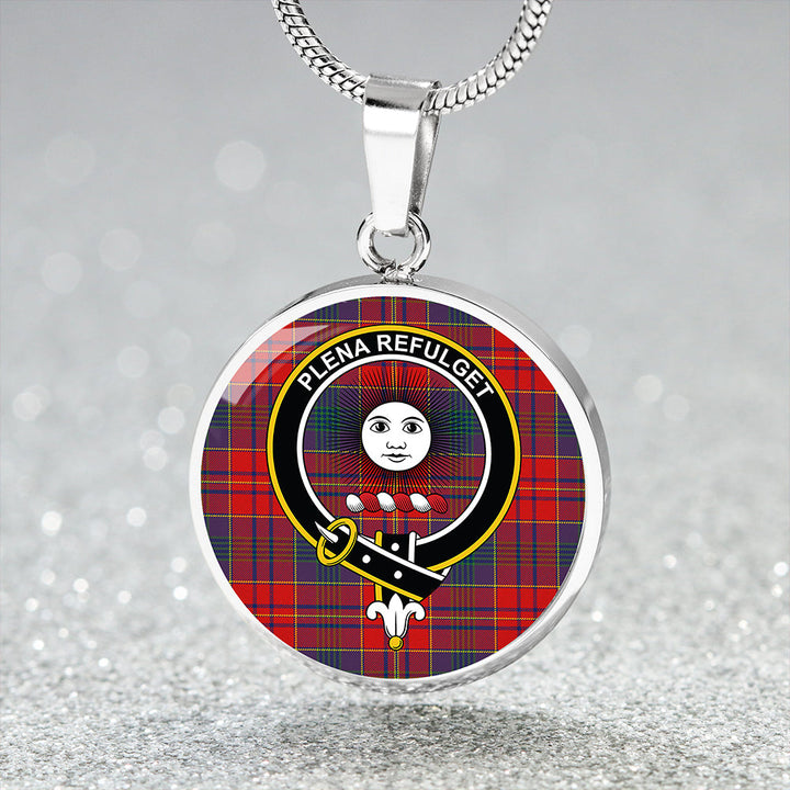 Pitcairn Heritage Modern Clan Badge Tartan Classic Circle Necklace