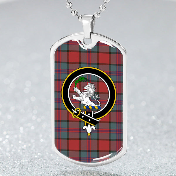 Plummer Weathered Clan Badge Classic Tartan Dog Tag Necklace