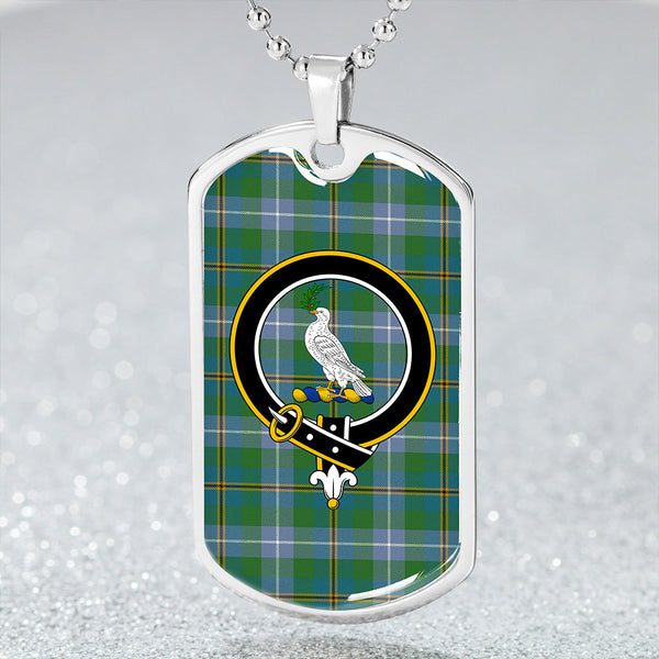 Porteous Ancient Clan Badge Classic Tartan Dog Tag Necklace