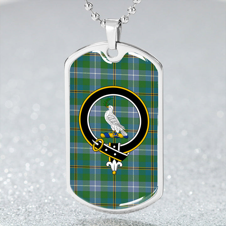 Porteous Ancient Clan Badge Classic Tartan Dog Tag Necklace
