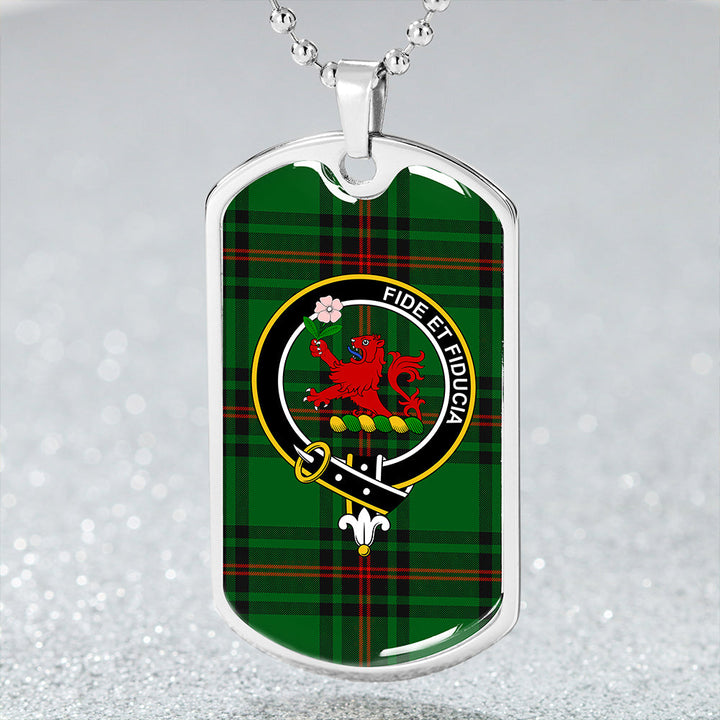 Primrose Clan Badge Classic Tartan Dog Tag Necklace
