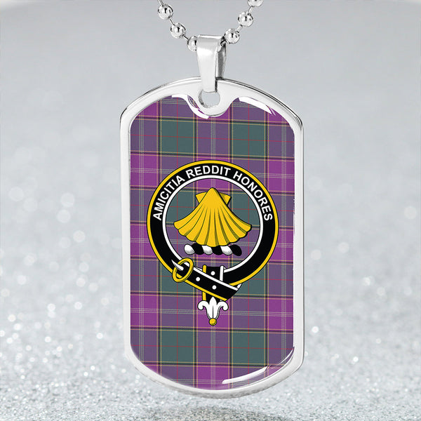 Pringle Weathered Clan Badge Classic Tartan Dog Tag Necklace