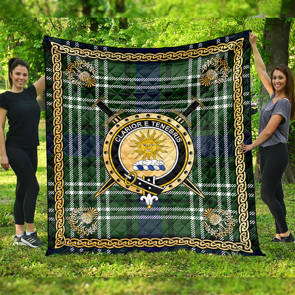 Purves Clan Badge Tartan Premium Quilt Celtic Shield
