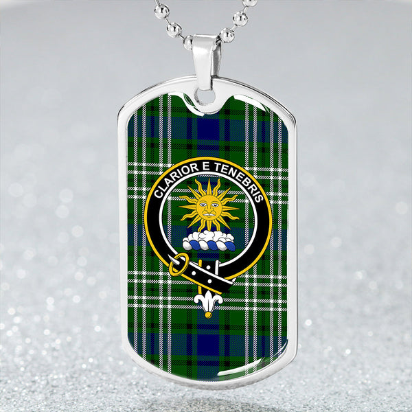 Purves Clan Badge Classic Tartan Dog Tag Necklace
