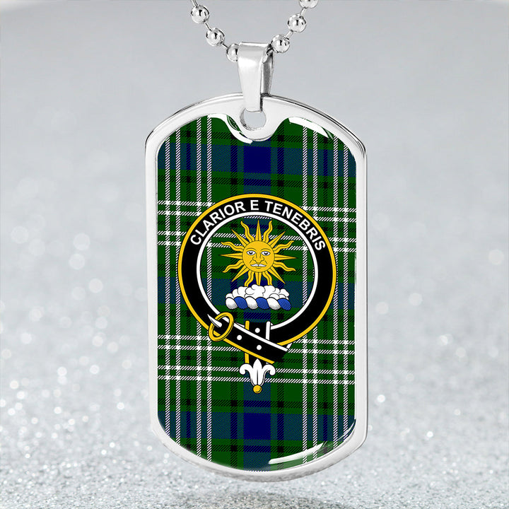 Purves Clan Badge Classic Tartan Dog Tag Necklace