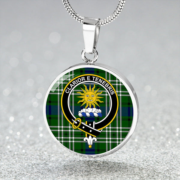 Purves Clan Badge Tartan Classic Circle Necklace