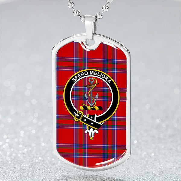 Rait Clan Badge Classic Tartan Dog Tag Necklace