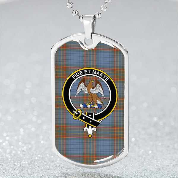 Ralston UK Weathered Clan Badge Classic Tartan Dog Tag Necklace