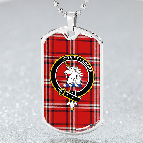 Ramsay Angus & Mearns Modern Clan Badge Classic Tartan Dog Tag Necklace