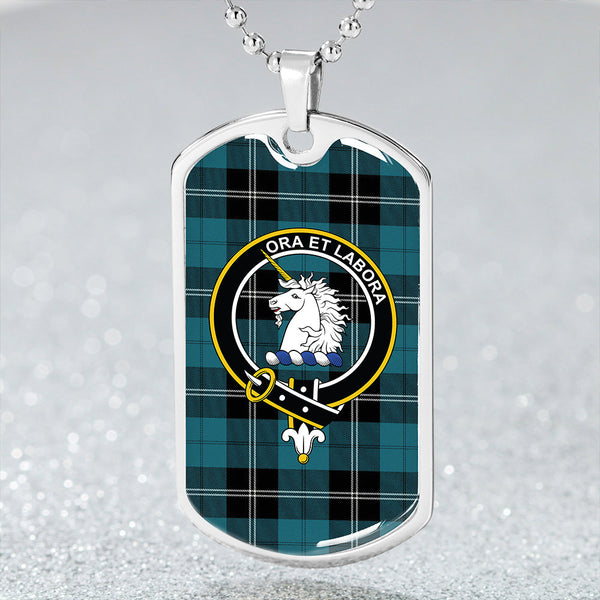 Ramsay Blue Ancient Clan Badge Classic Tartan Dog Tag Necklace